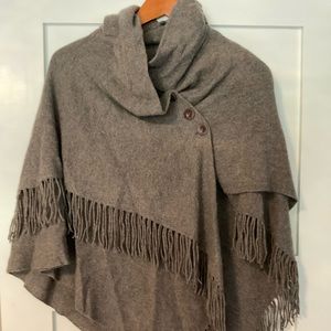 Fall Poncho with fringe detail